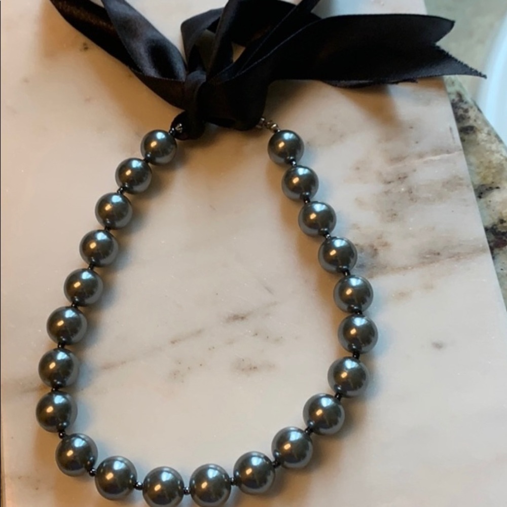 Faux Black Pearl Necklace